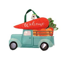 Evergreen Enterprise Door Decor Truck w/ Carrots Welcome 20" wide 15" tall NWT